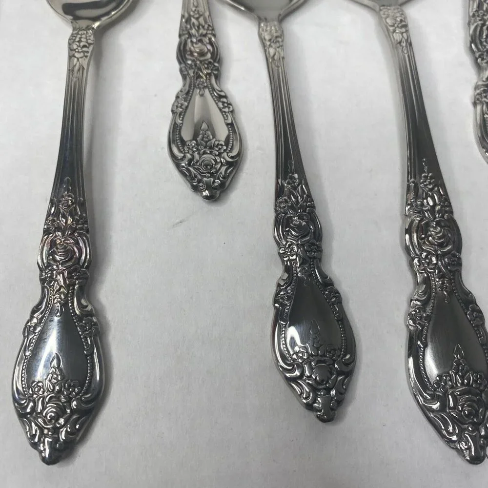 Oneida LOUISIANA 18/8 Stainless Steel Flatware Serving Spoon Fork Knife Lot 7